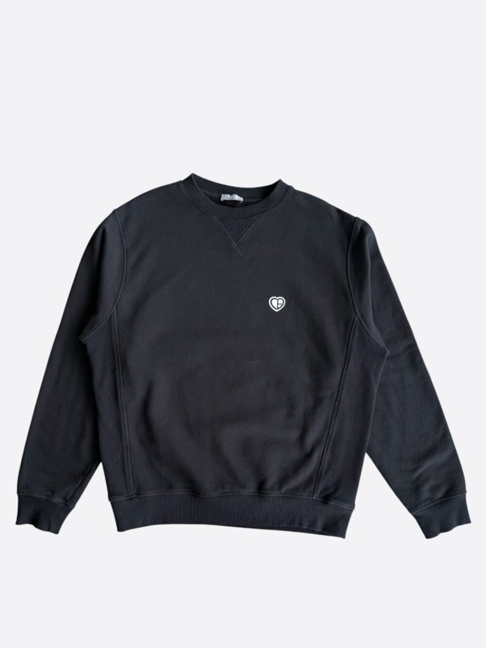 Dior Black & White Heart CD Embroidered Logo Sweater